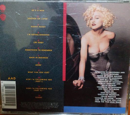 Madonna – I'm Breathless - Music From And Inspired By The Film Dick Tracy. Cd en buen estado. tienda de discos en méxico formato muerto