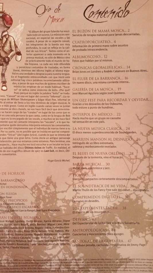 La Barranca. Marilyn Manson. La Mosca. Revista.
