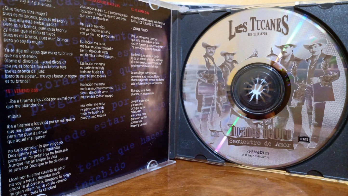 Tucanes de Oro... Secuestro de Amor (CD) Tucanes de Tijuana. Buen estado. tienda de discos en méxico formato muerto