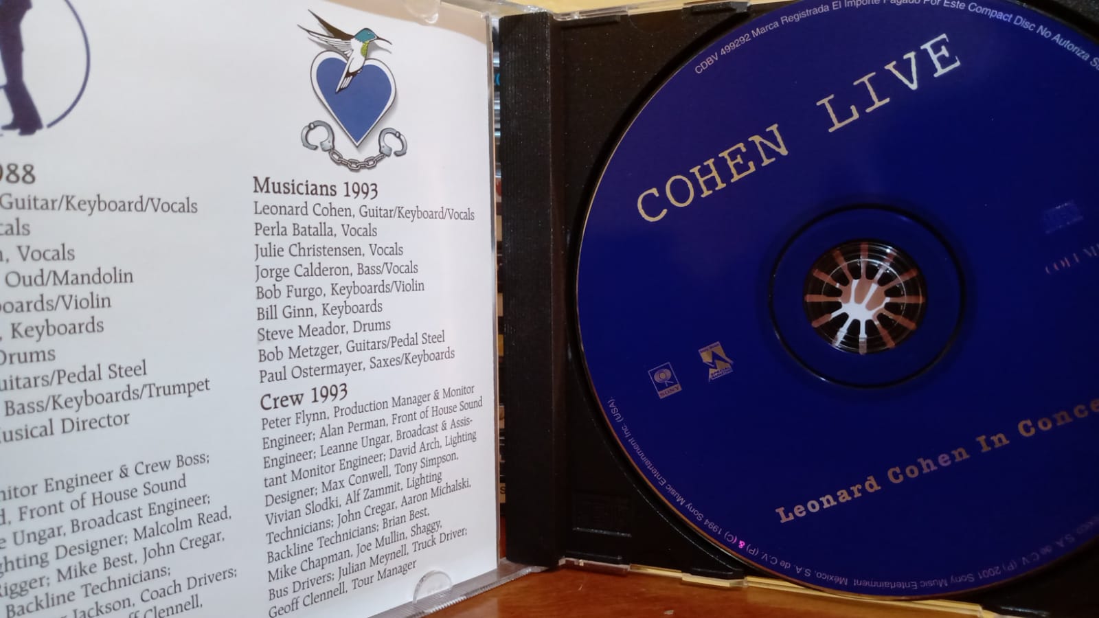Leonard Cohen – Cohen Live. Cd en buen estado. tienda de discos en méxico formato muerto
