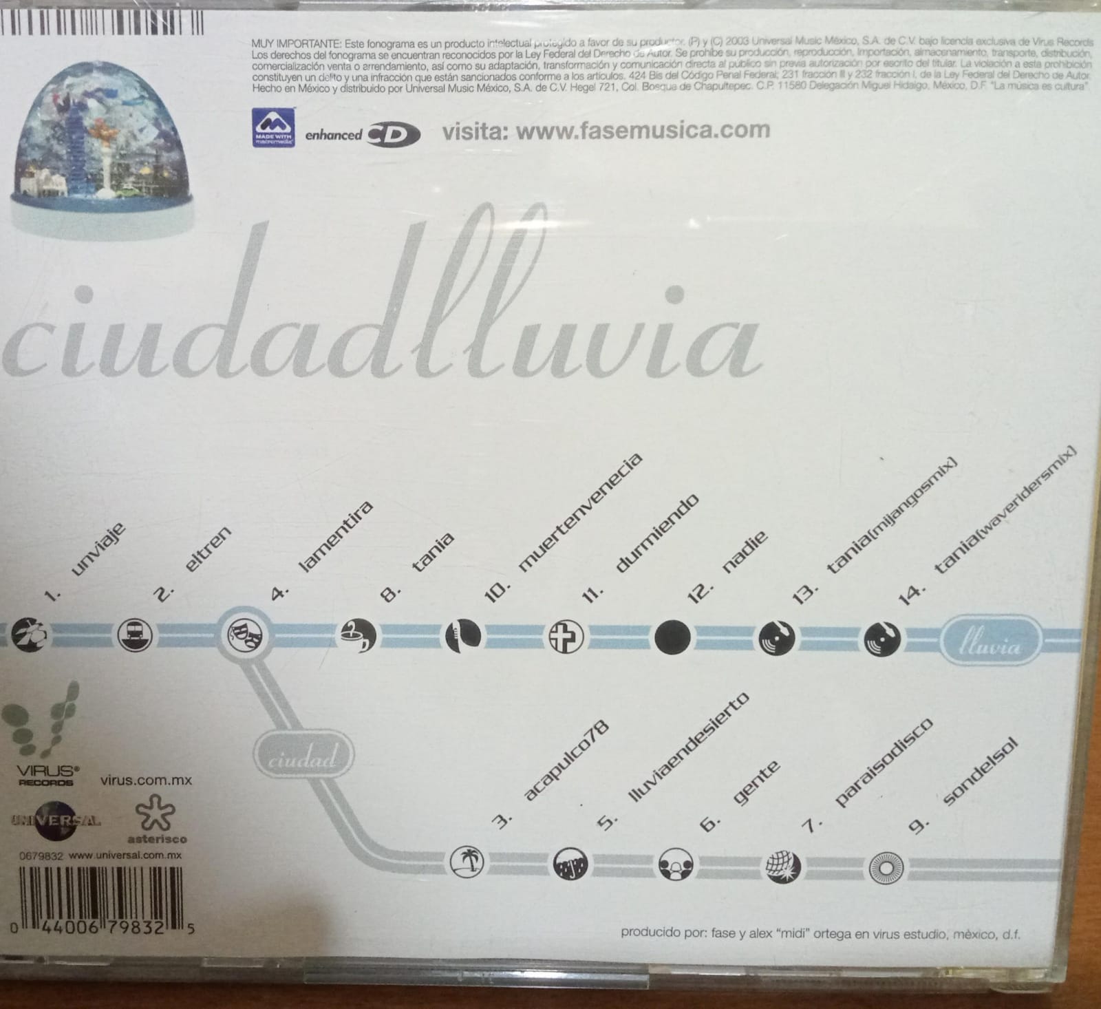 Fase – Ciudad Lluvia. Cd en buen estado. tienda de discos en méxico formato muerto