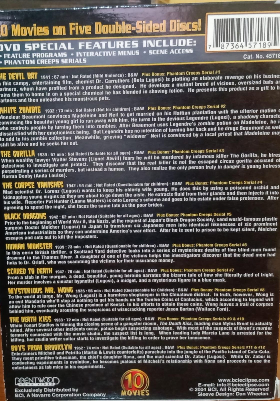 Bela Lugosi: 10 Movies [DVD]. Excelente estado.