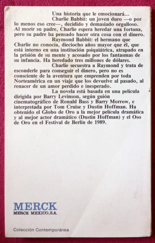 Rain man: El hombre de la lluvia. Libro