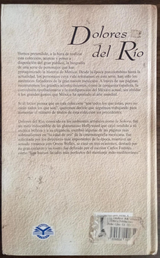 Dolores del Río. Grandes mexicanos ilustres. Libro. tienda de discos y libros películas ne méxico