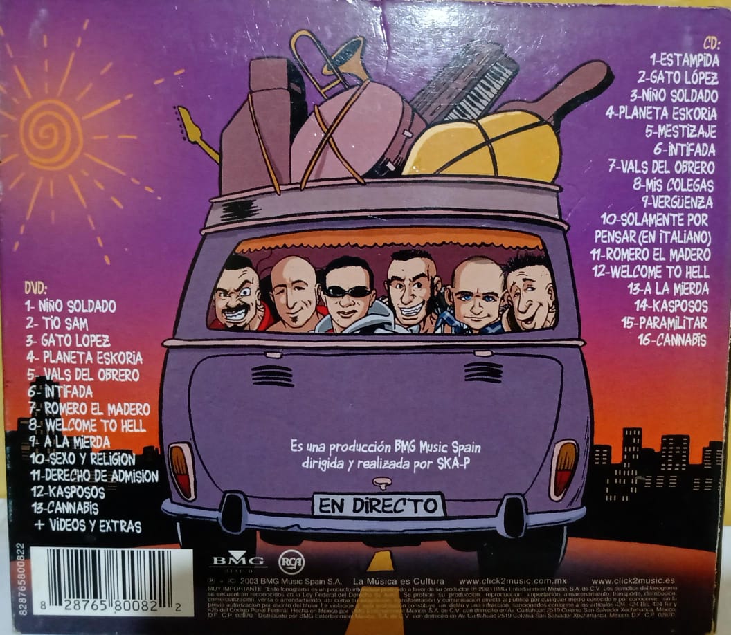 Ska-P – Incontrolable. En Directo. Cd, DVD en buen estado. tienda de discos en méxico formato muerto