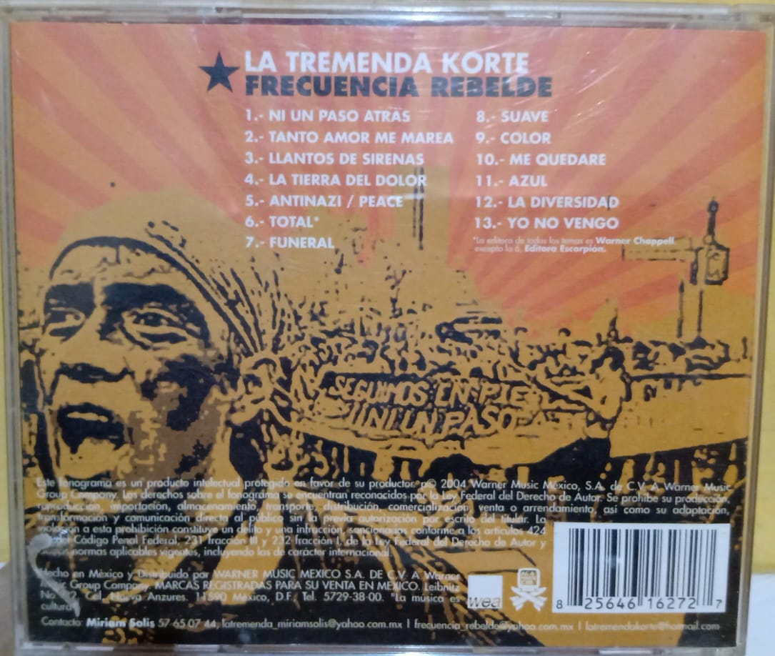La Tremenda Korte – Frecuencia Rebelde. Cd en buen estado. tienda de discos en méxico formato muerto