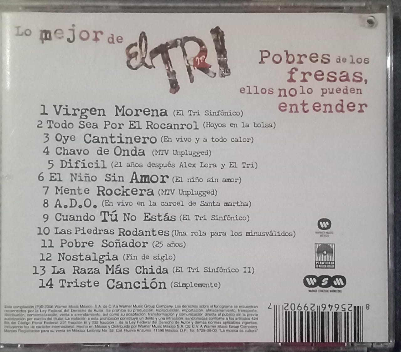 El Tri – Pobres De Los Fresas, Ellos No Lo Pueden Entender. Cd en buen estado. tienda de discso en méxico formato muerto
