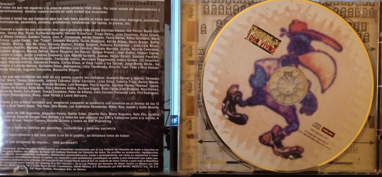 Los Pericos – 1000 Vivos. Cd en buen estado.