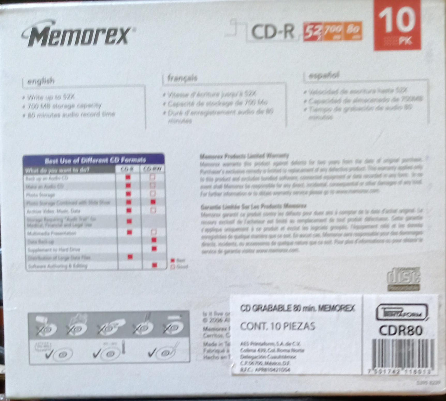 💿 Memorex CD-R 10 Pack 💿 Discos grabables nuevos 🔥