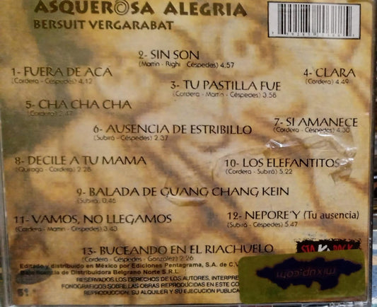 Bersuit Vergarabat – Asquerosa Alegría. Cd nacional. tienda de discos en méxico formato muerto