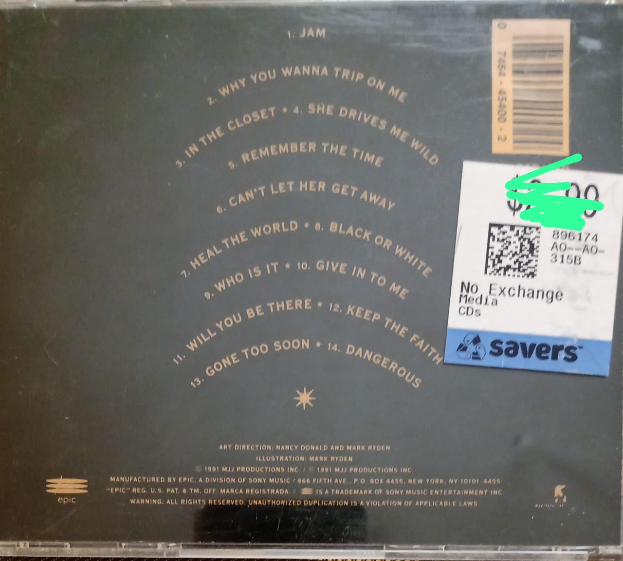 Dangerous de Michael Jackson. CD importado en buen estado 👑 tienda de discos en méxico formato muerto