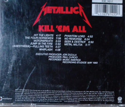 💥⚡ Metallica — Kill 'Em All ⚡💥

CD nacional en buen estado 🔥 tienda de discso en méxico formato muerto