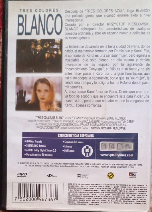Tres Colores: Blanco. Dvd. Kieslowski. tienda de discos en méxico formato muerto