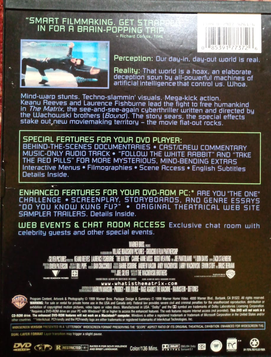 🎬 The Matrix. DVD importado. tienda de discos en méxico formato muerto