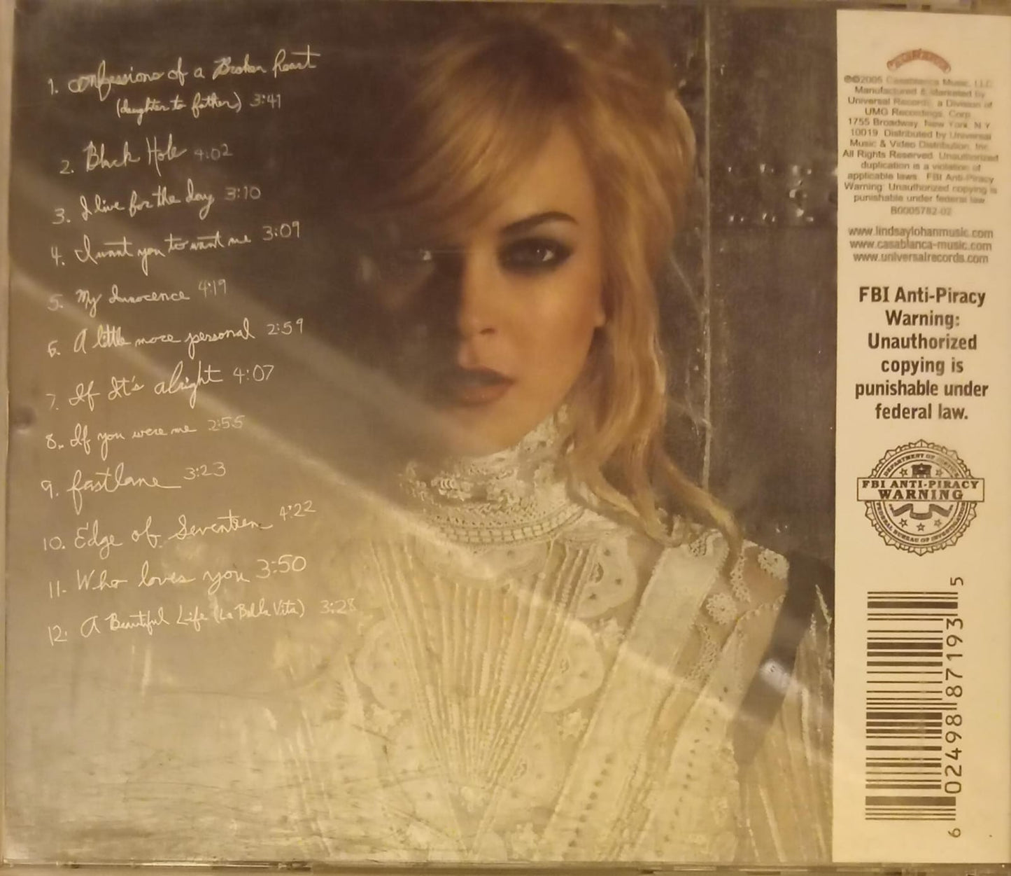  Lindsay Lohan – A Little More Personal (Raw) (CD)  tienda de discos en méxico formato muerto