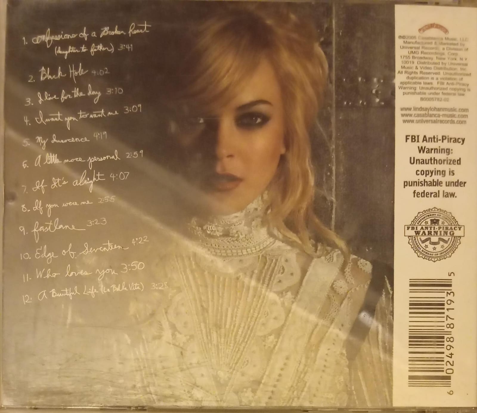  Lindsay Lohan – A Little More Personal (Raw) (CD)  tienda de discos en méxico formato muerto