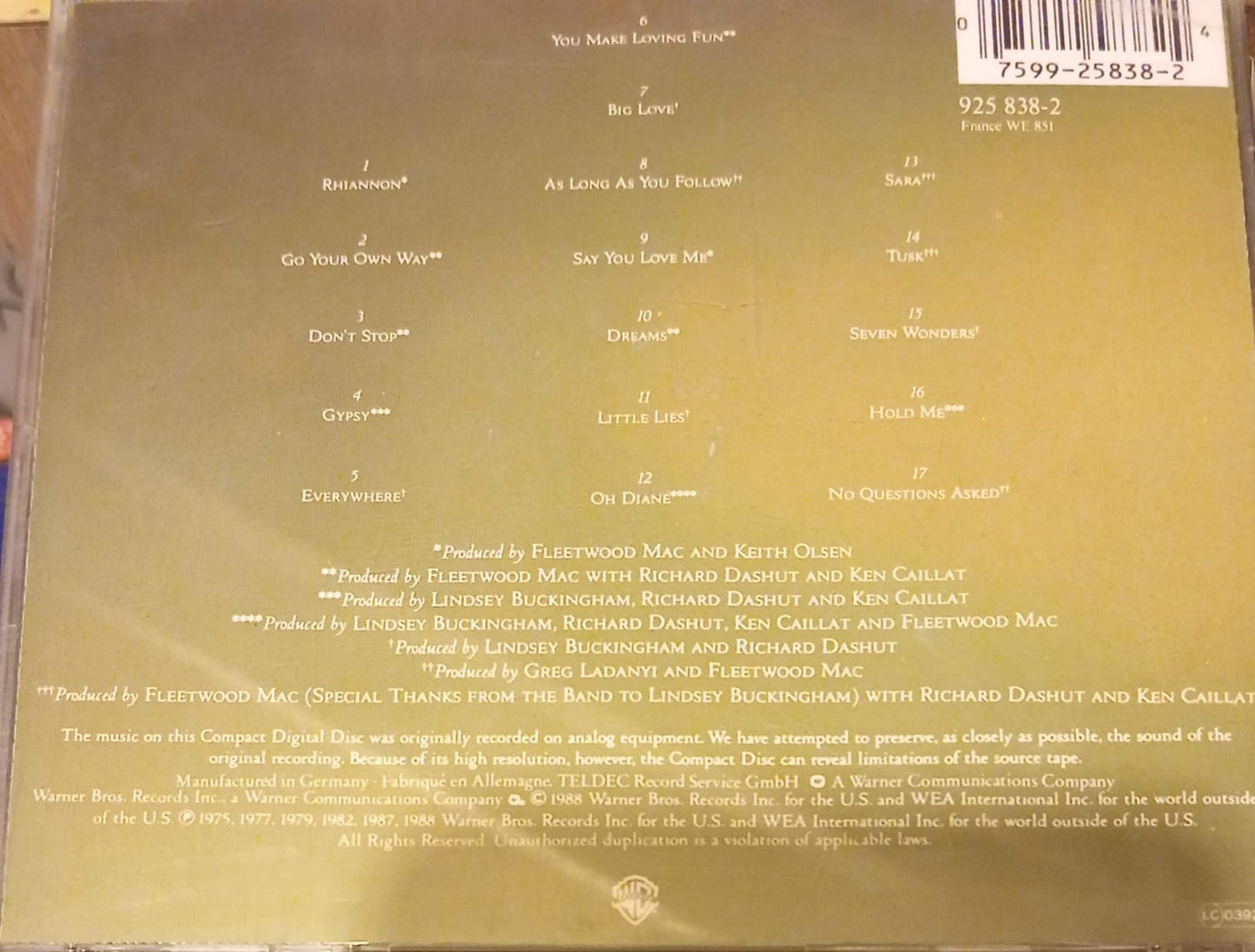  Fleetwood Mac – Greatest Hits (CD)  tienda de discos en méxico formato muerto