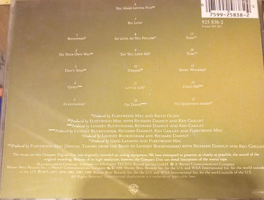  Fleetwood Mac – Greatest Hits (CD)  tienda de discos en méxico formato muerto