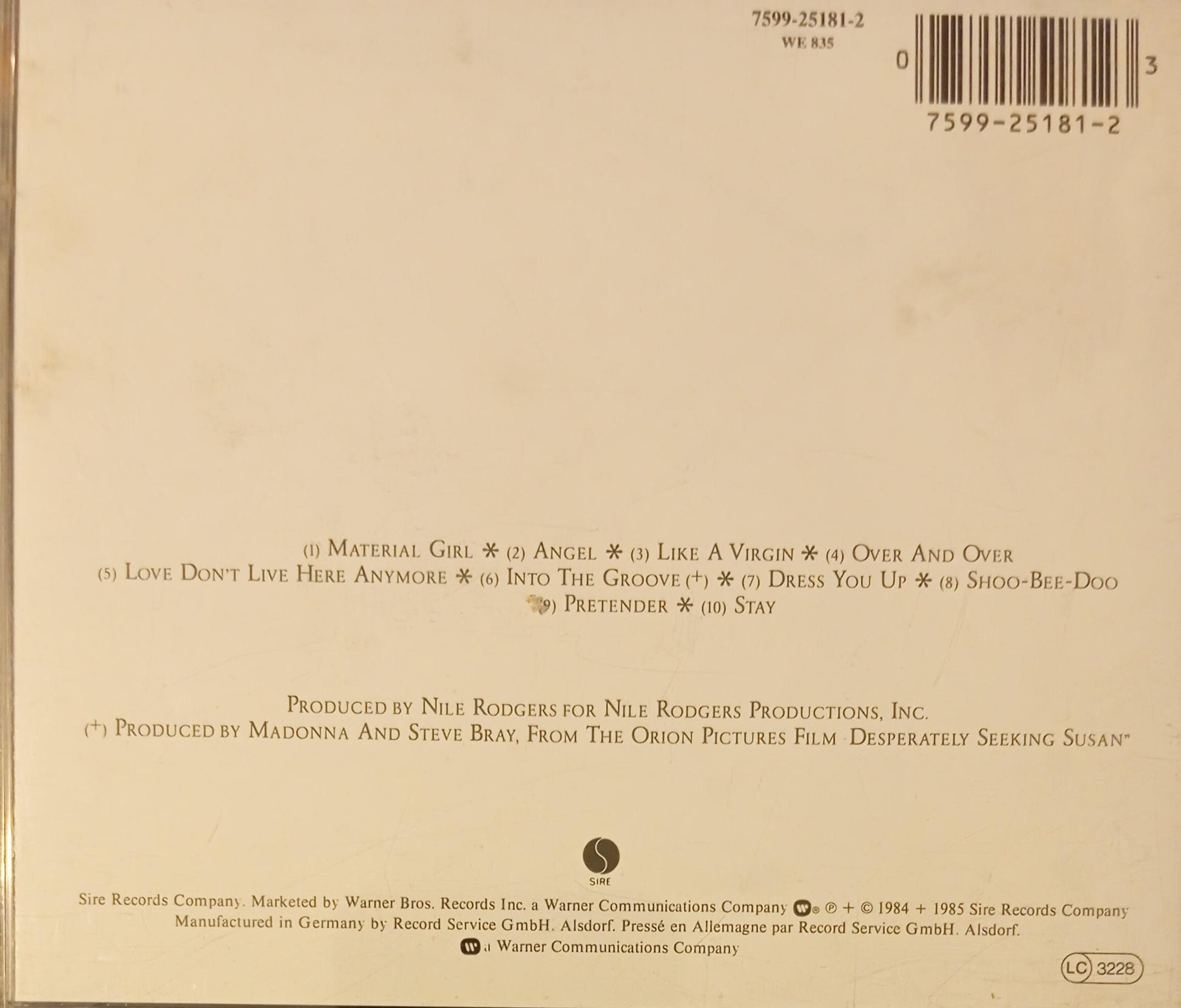 Madonna – Like a Virgin (CD Importado) | Buen Estado. tienda de discos en méxico formato muerto