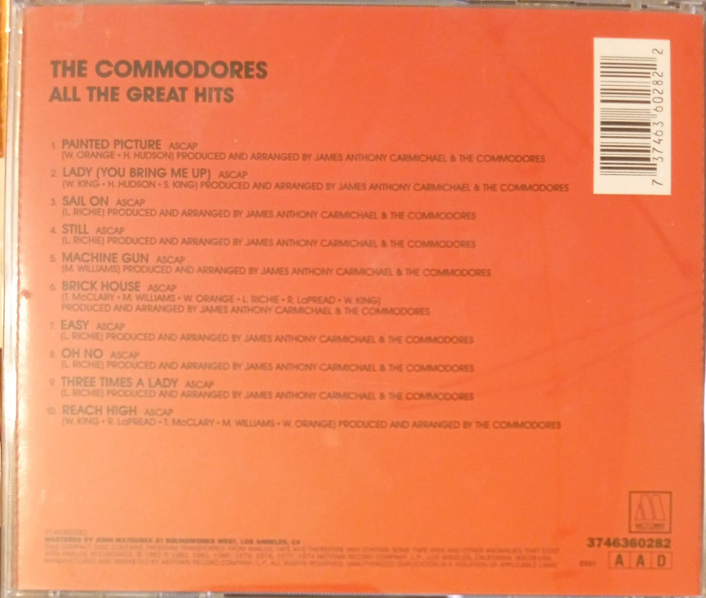  The Commodores – All the Great Hits (CD Importado) | Buen Estado.  tienda de discos en méxico formato muerto