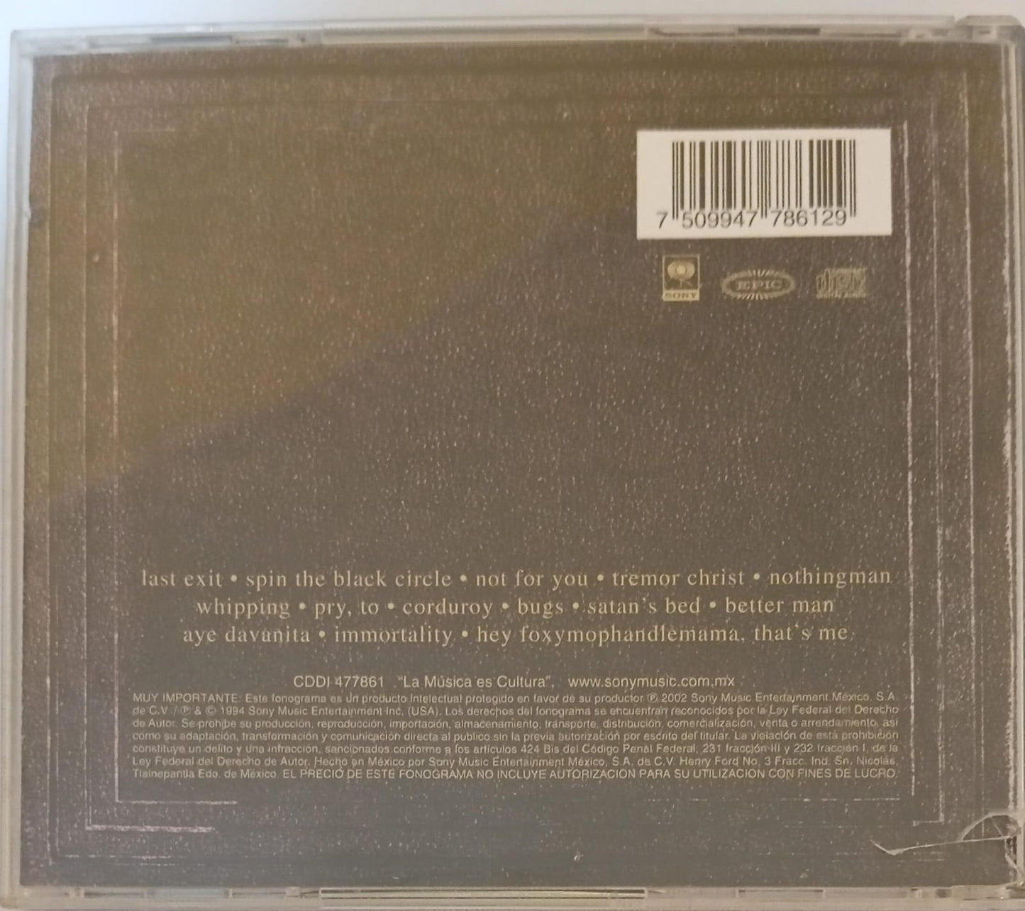 PEARL JAM – VITALOGY (CD NACIONAL EN JEWEL CASE).tienda de discos en méxico formato muerto