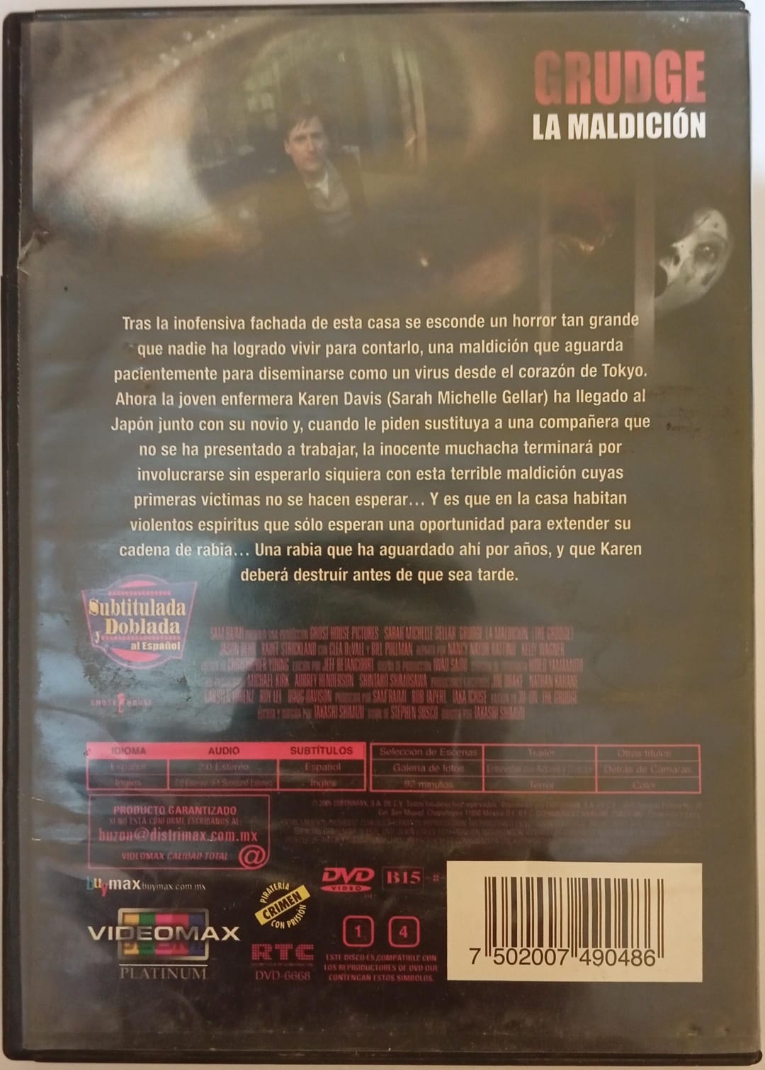 Grudge. La Maldición. DVD.