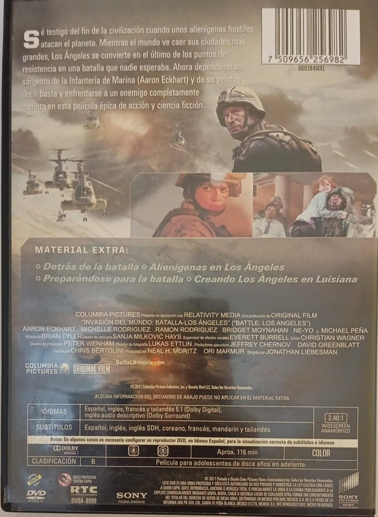 Invasión del Mundo: Batalla Los Angeles. DVD.