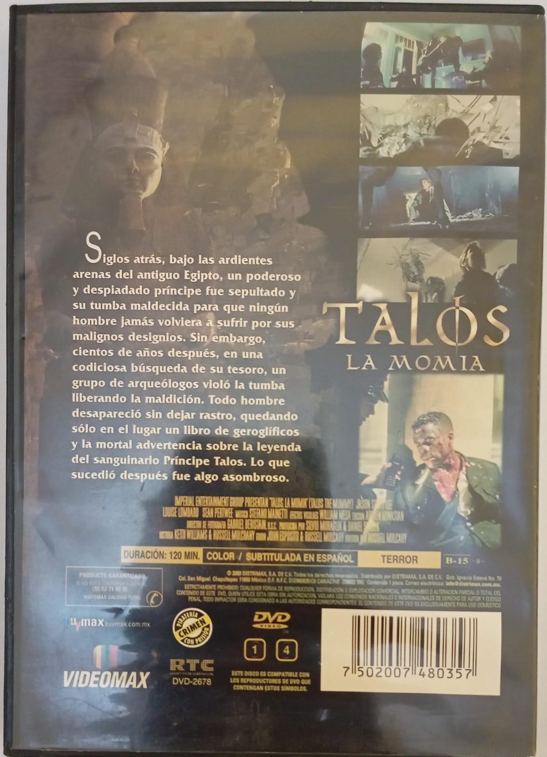 Talos la momia. DVD.