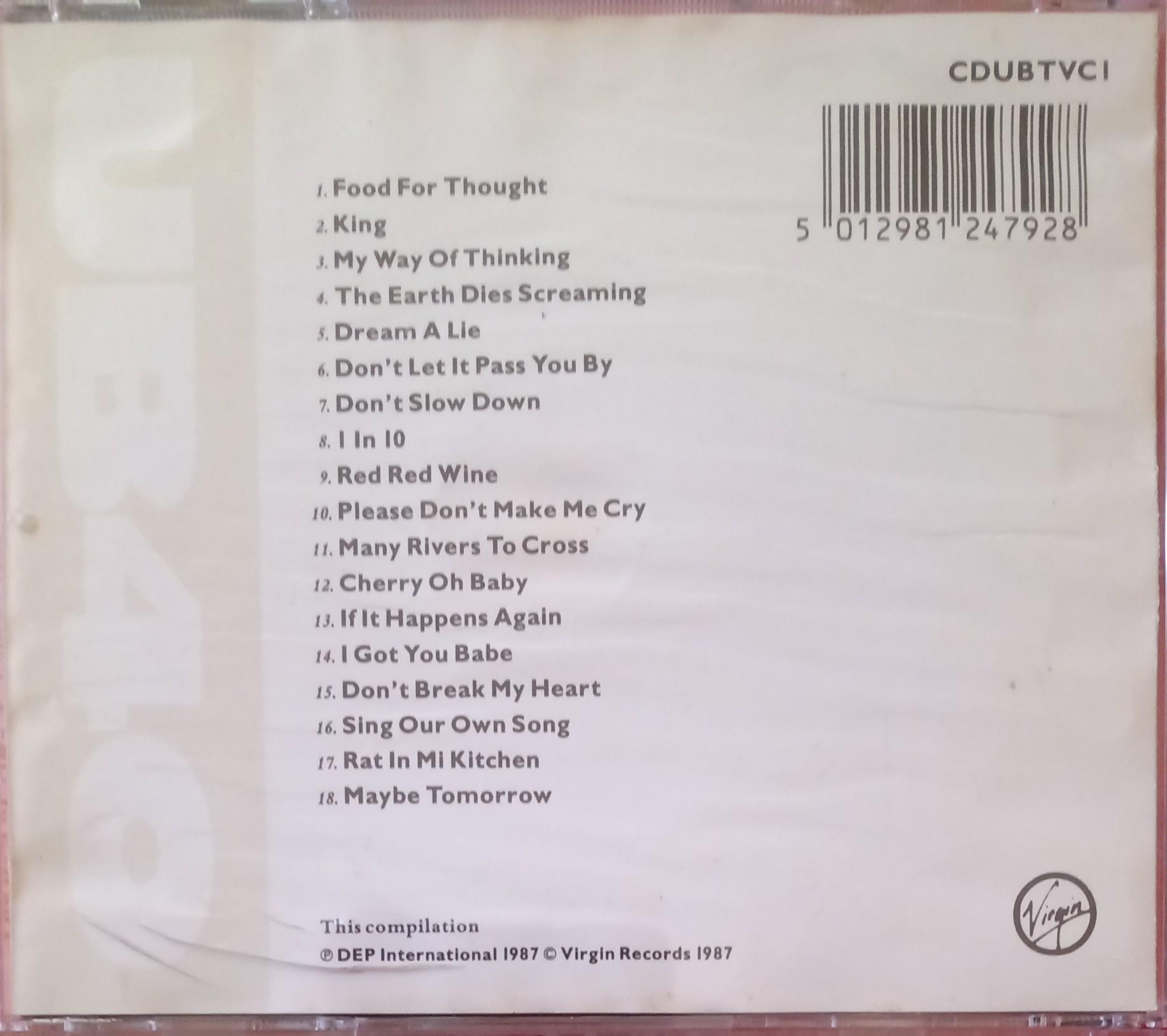 UB40 – The Best Of UB40 (Volume One). Cd. tienda de discos en méxico formato muerto