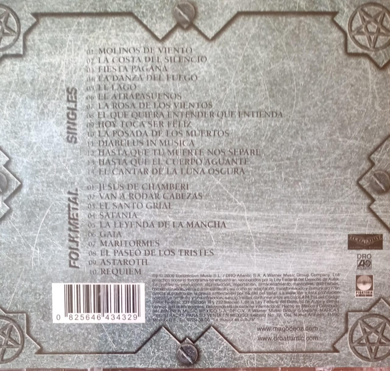 Mägo De Oz – Rock 'N' Oz. CD doble. Discos con marcas de uso que no afectan su reproducción. tienda de discos en méxico formato muerto