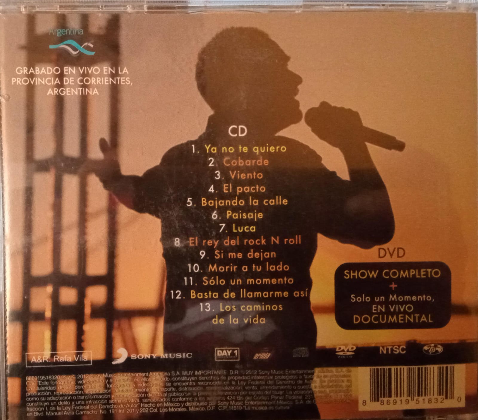 Vicentico – Solo Un Momento, En Vivo. Cd, DVD en buen estado. tienda de discos en méxico formato muerto