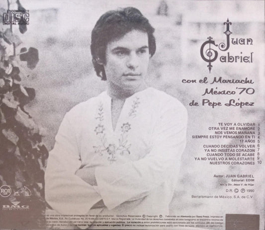 Juan Gabriel Con El Mariachi México '70 De Pepe López – Con Mariachi Vol. II. Cd. tienda de discos en méxico formato muerto