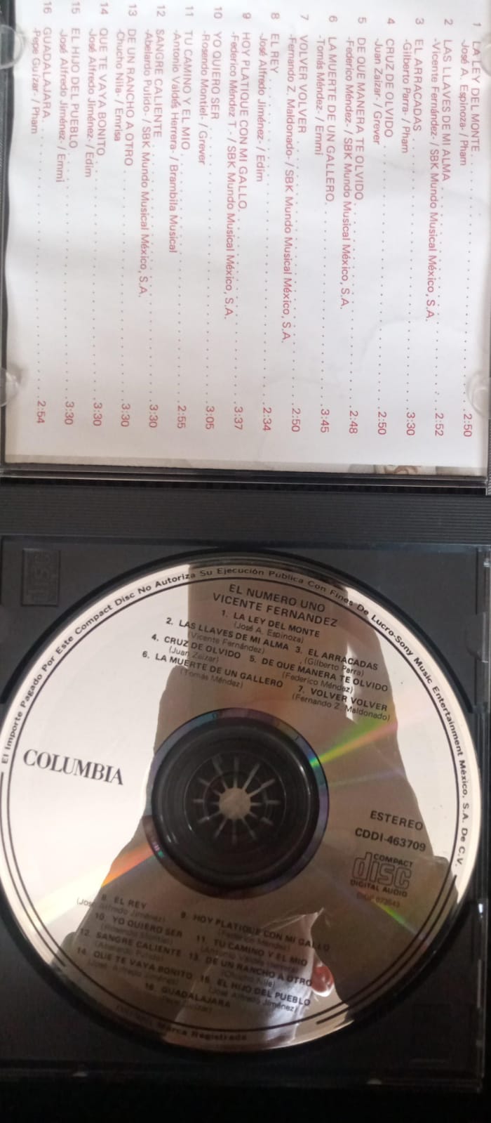 Vicente Fernández – El Número Uno. Cd. tienda de discos en méxico formato muerto