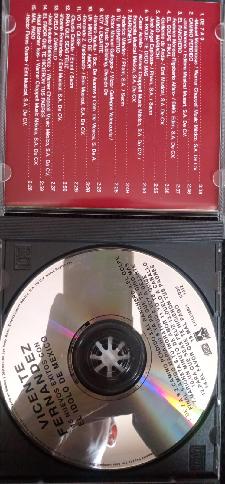 Vicente Fernández – 15 Nuevos Éxitos Con El Ídolo De México. CD. tienda de discos en méxico formato muerto