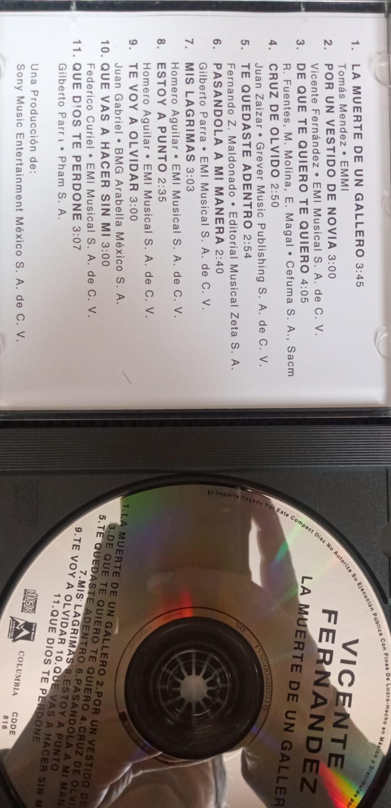 Vicente Fernández – La Muerte De Un Gallero. Cd. tienda de discos en méxico formato muerto