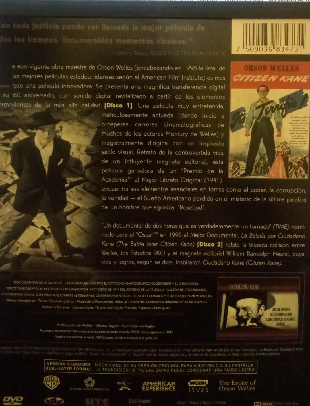 El Ciudadano Kane. DVD.