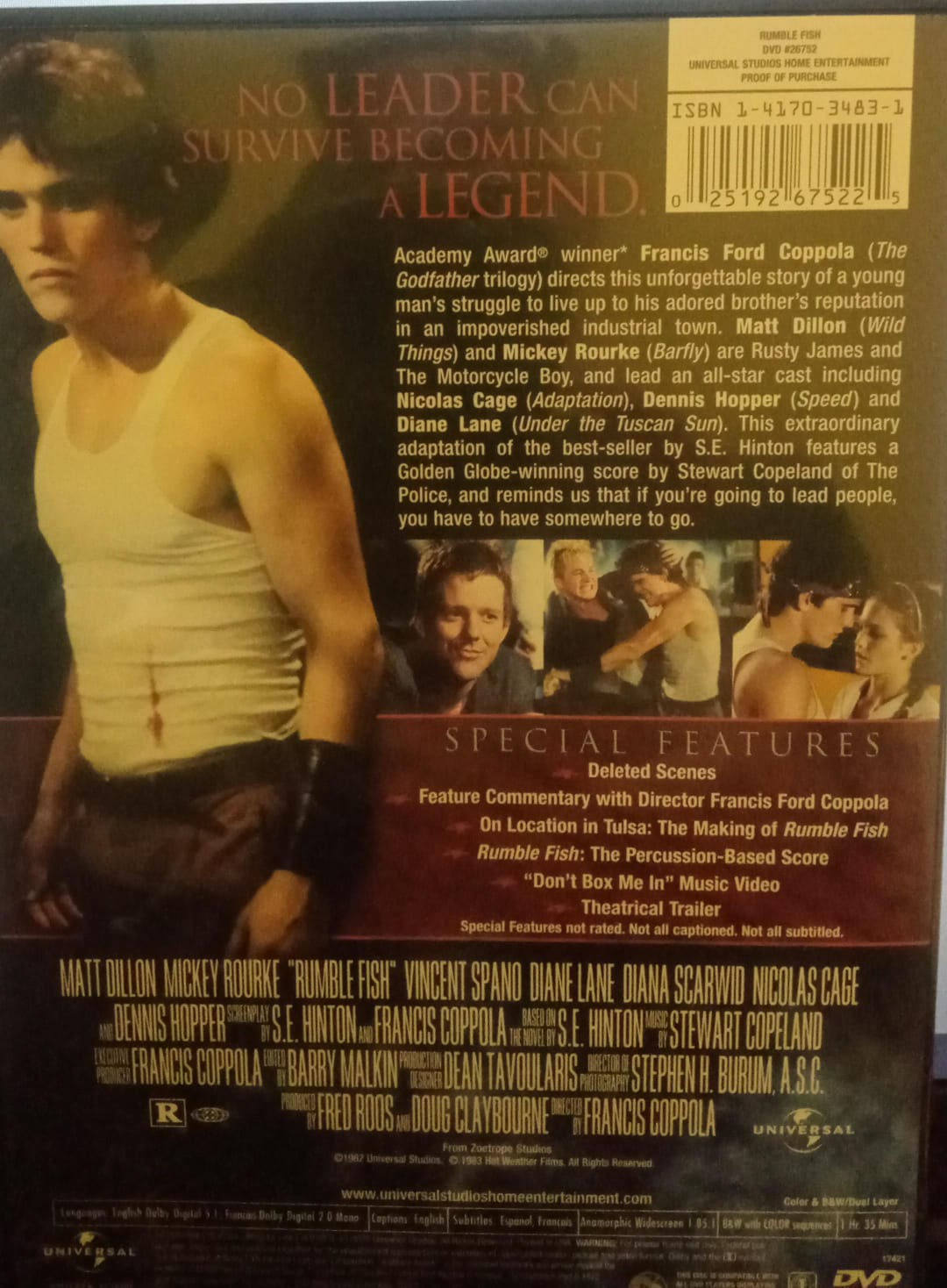 La ley de la calle. DVD.