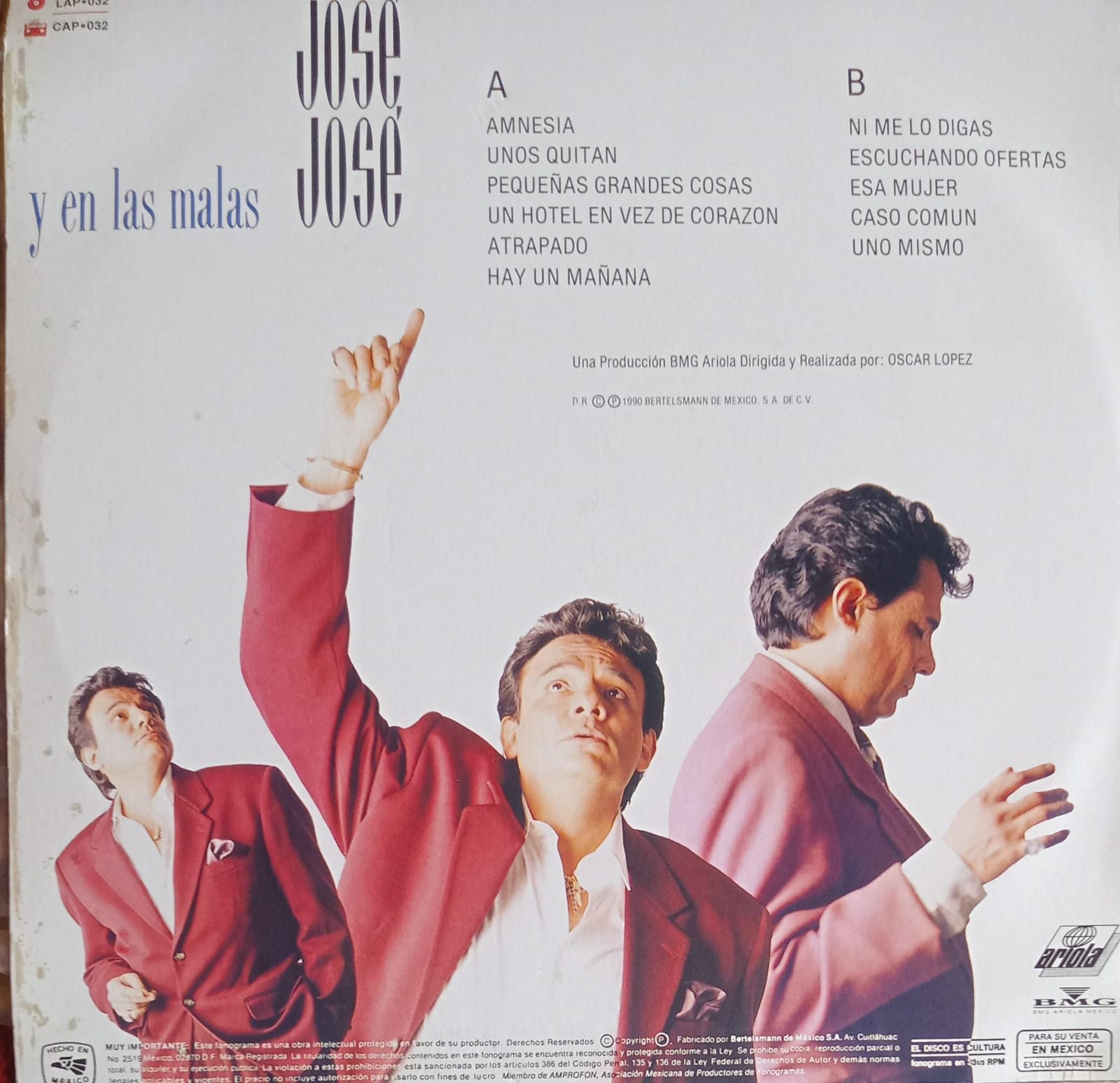 José José – En Las Buenas... Y En Las Malas. Vinilo. Funda como se aprecia en las fotos, disco e inserto en buen estado. tienda de discos en méxico formato muerto
