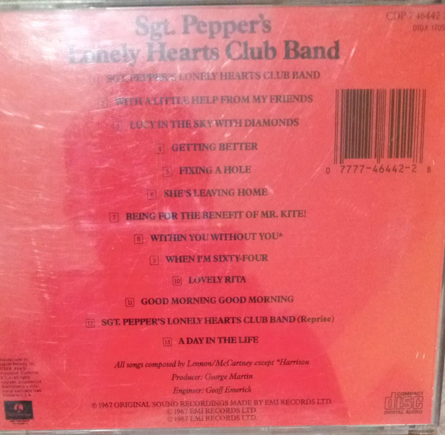 The Beatles – Sgt. Pepper's Lonely Hearts Club Band. CD en buen estado.