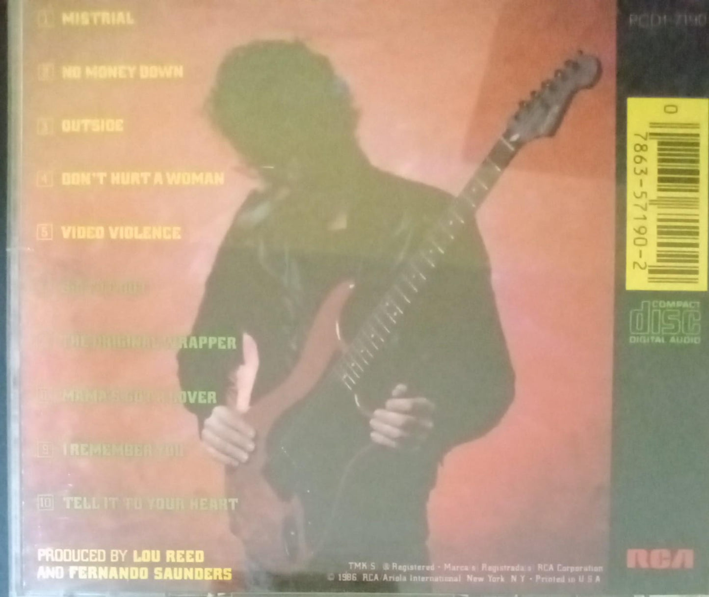 Lou Reed – Mistrial (CD Importado).