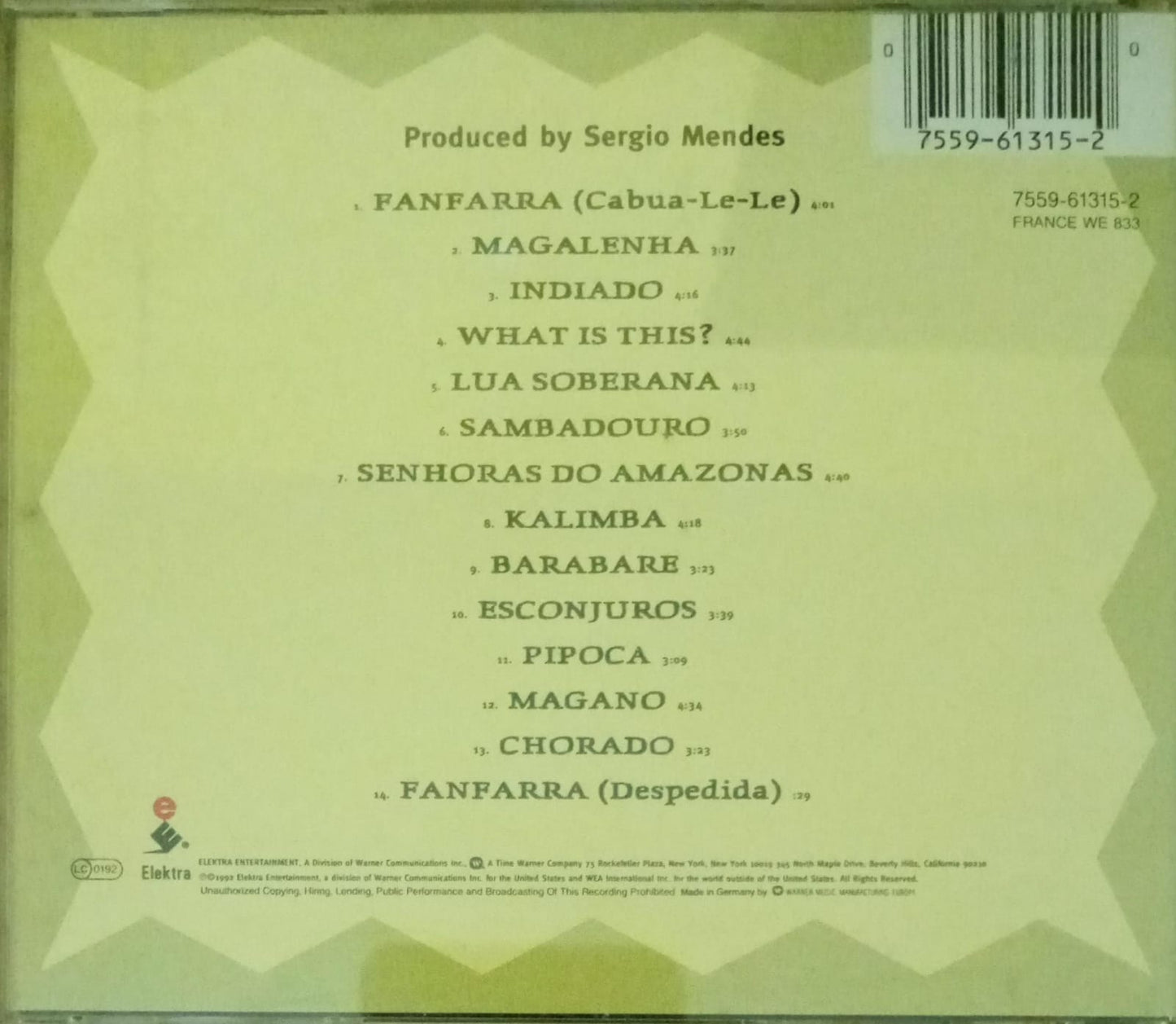 Sergio Mendes – Brasileiro. Cd en buen estado.