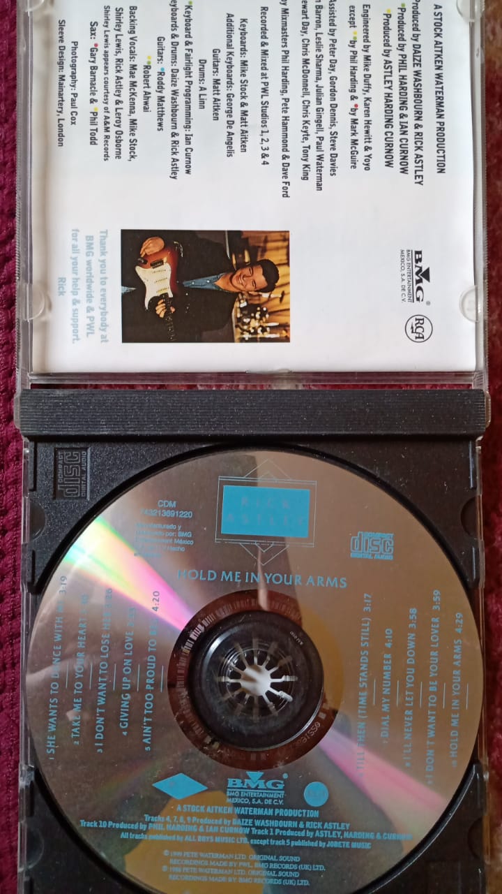 Rick Astley – Hold Me In Your Arms. Cd en buen estado.