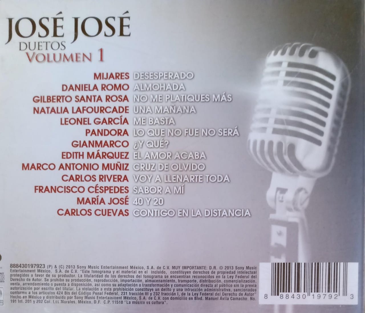 José José – Duetos (Volumen 1). Cd.