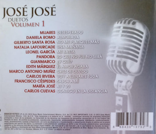 José José – Duetos (Volumen 1). Cd.