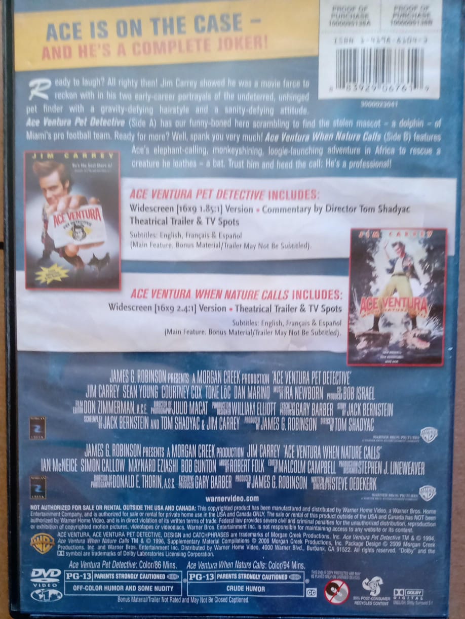 Ace Ventura. DVD doble.