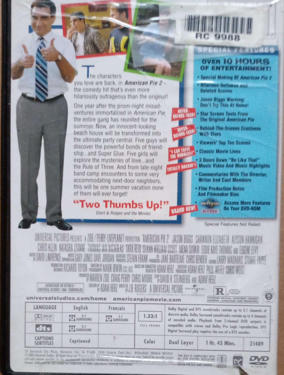 American Pie 2: Tu segunda vez es mejor Título original: American Pie 2. DVD.