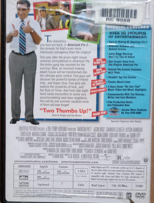 American Pie 2: Tu segunda vez es mejor Título original: American Pie 2. DVD.