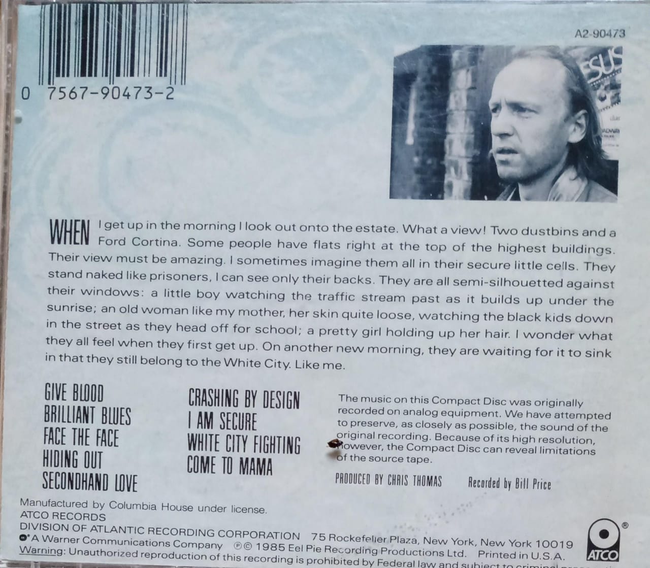 Pete Townshend – White City: A Novel (CD Importado).