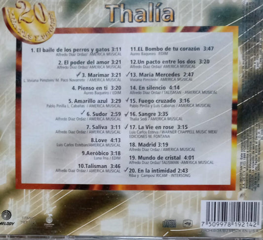 Thalía – 20 Kilates Musicales. Cd.