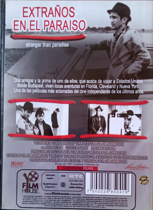Extraños en el paraíso. Título original: Stranger Than Paradise. DVD.